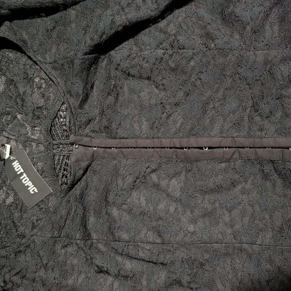 Hot Topic Black Sheer Lace Top - Picture 3 of 9